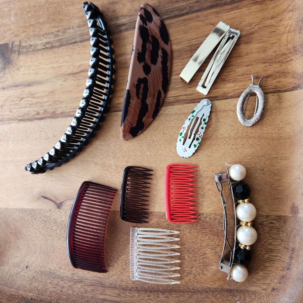 Hair Accessory Set - Black, Brown, Red